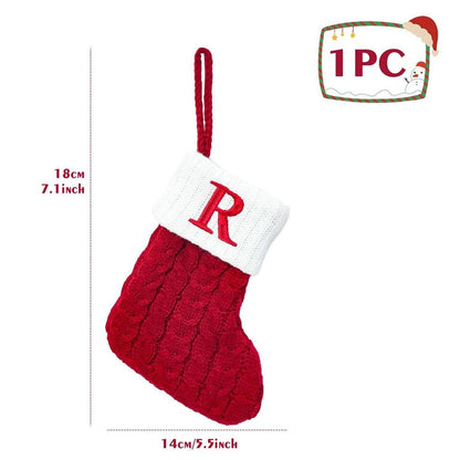 Letter Knitted Christmas Stocking Decoration r by HitMyNeed