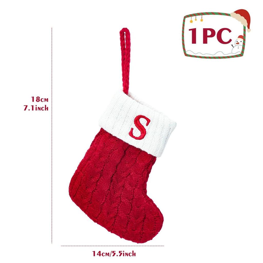 Letter Knitted Christmas Stocking Decoration s by HitMyNeed