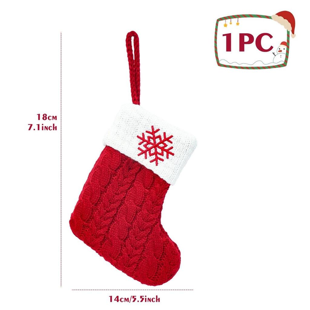 Letter Knitted Christmas Stocking Decoration snowflake by HitMyNeed