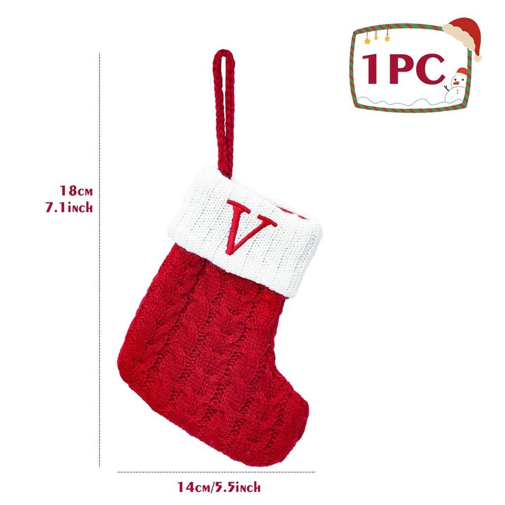 Letter Knitted Christmas Stocking Decoration v by HitMyNeed