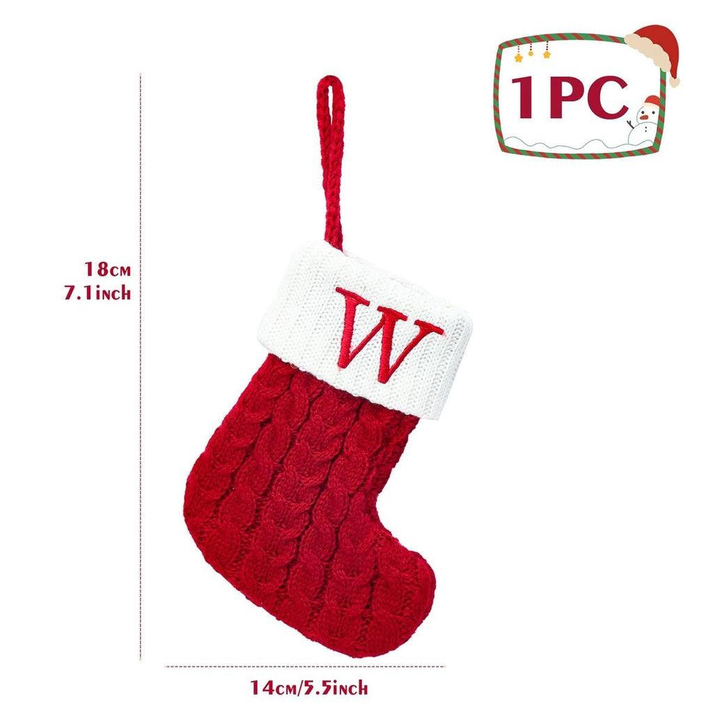 Letter Knitted Christmas Stocking Decoration w by HitMyNeed