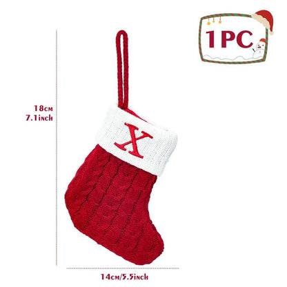 Letter Knitted Christmas Stocking Decoration x by HitMyNeed