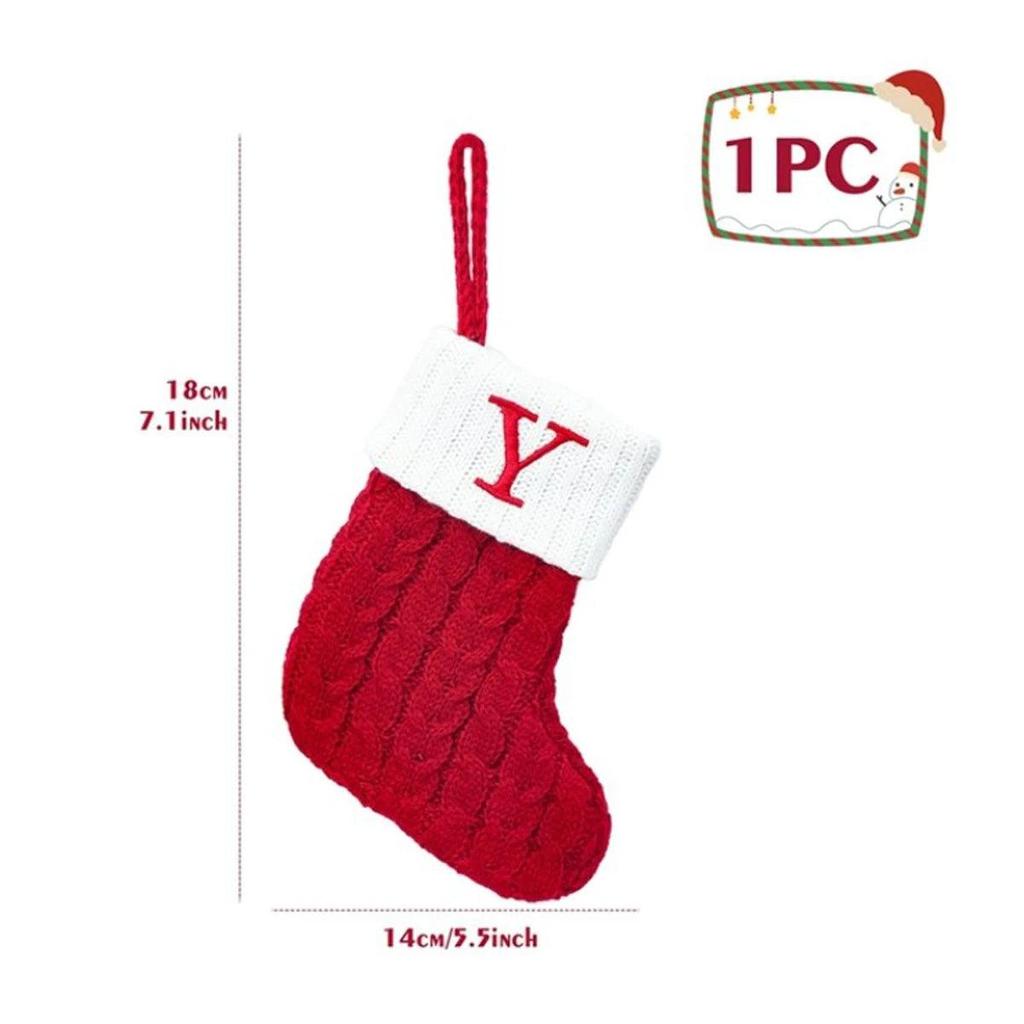 Letter Knitted Christmas Stocking Decoration y by HitMyNeed