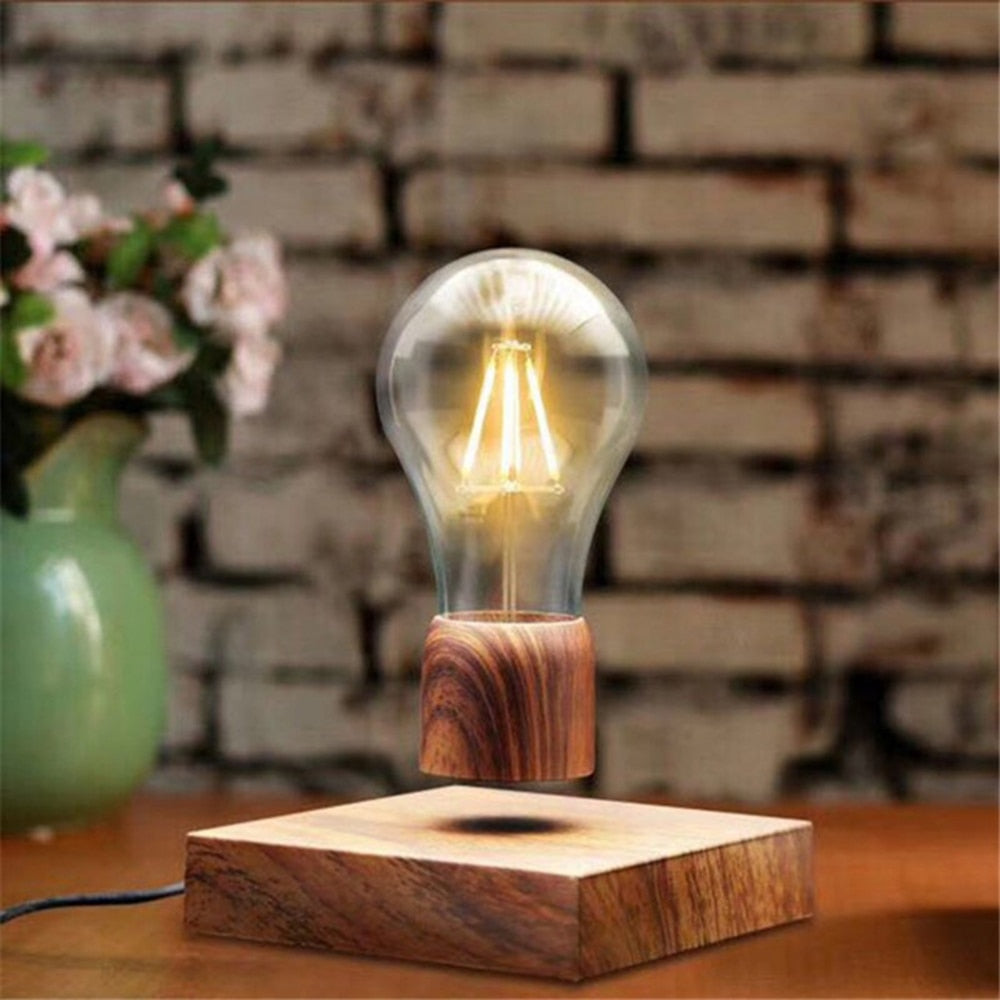 Levitating Magnetic Lamp with Wooden Base Decor by HitMyNeed