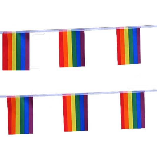 LGBT Rainbow Pride Flag Banner, 20 Mini Flags by HitMyNeed