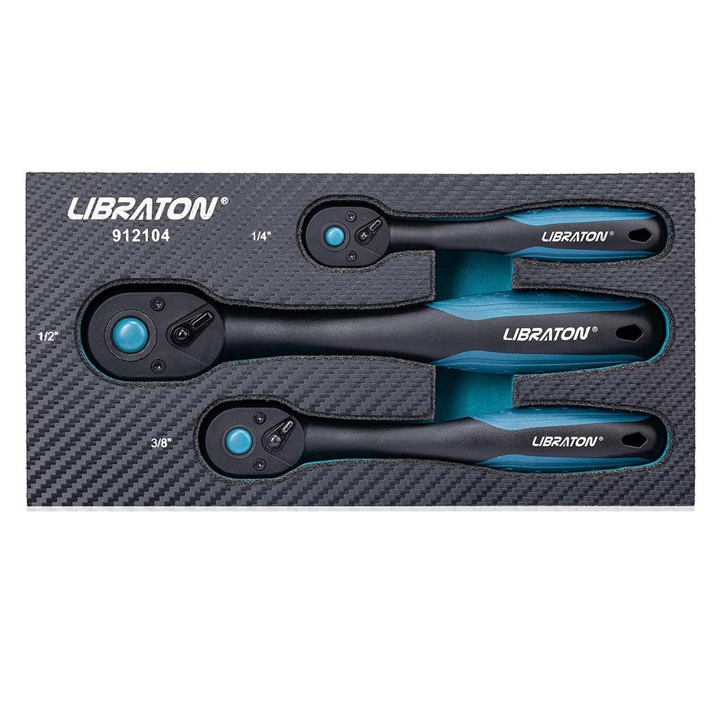 Libraton 3-Piece Ratchet Handle Set 1/4, 3/8, 1/2 in by HitMyNeed