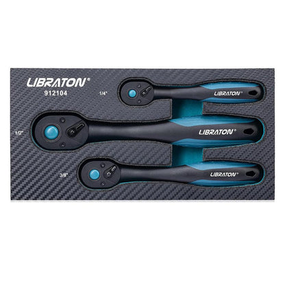 Libraton 3-Piece Ratchet Handle Set 1/4, 3/8, 1/2 in by HitMyNeed