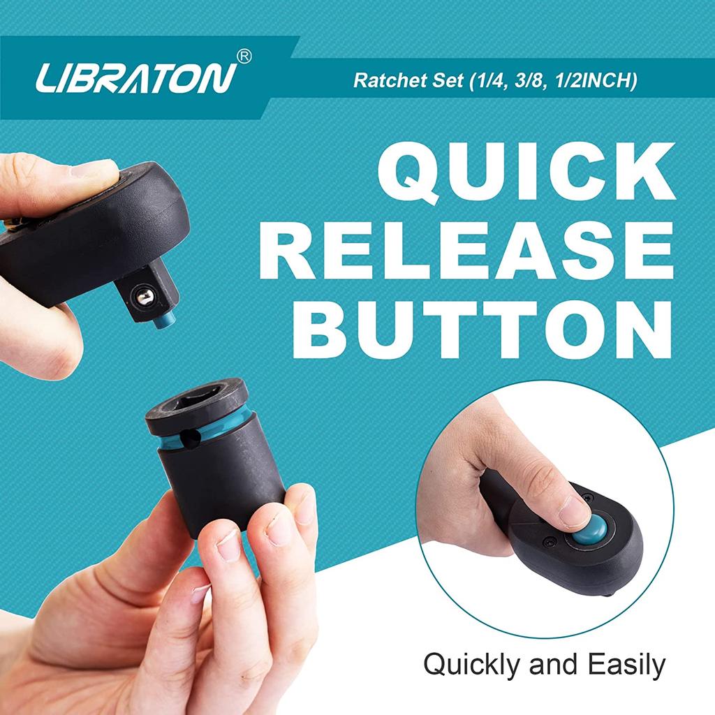 Libraton 3-Piece Ratchet Handle Set 1/4, 3/8, 1/2 in by HitMyNeed