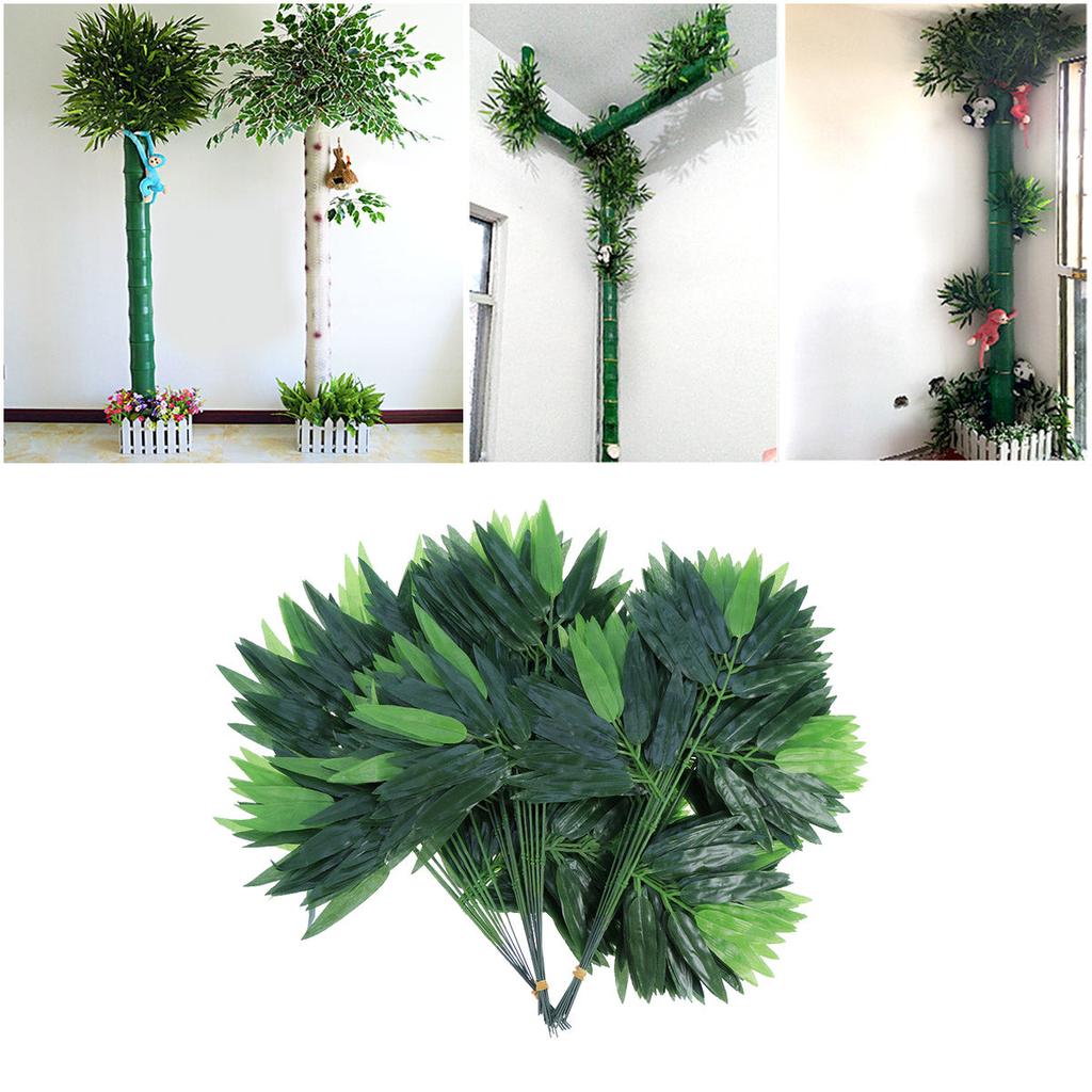 Lifelike Artificial Bamboo Leaves Set (50 Pack) by HitMyNeed