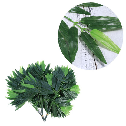 Lifelike Artificial Bamboo Leaves Set (50 Pack) by HitMyNeed