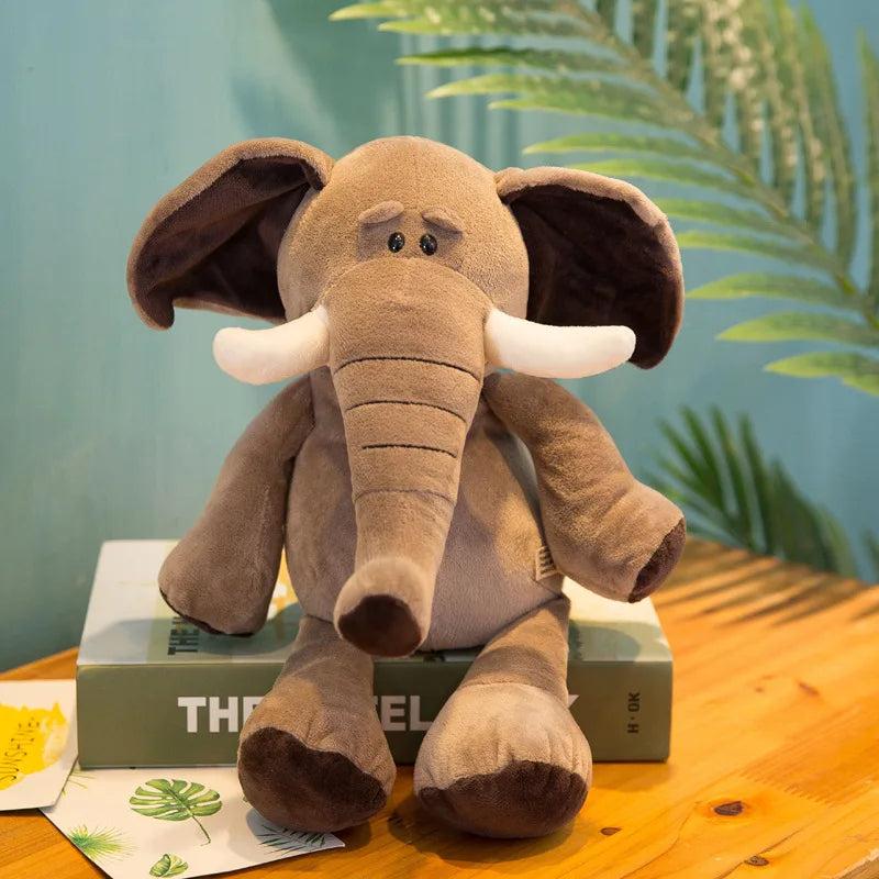 Lifelike Forest Animal Plush Toys 25cm elephant by HitMyNeed