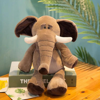 Lifelike Forest Animal Plush Toys 25cm elephant by HitMyNeed