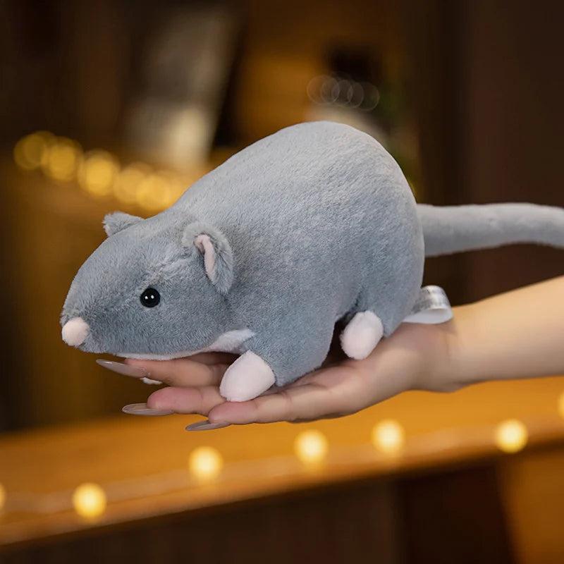Lifelike Grey Mouse Plush Toy Pillow by HitMyNeed