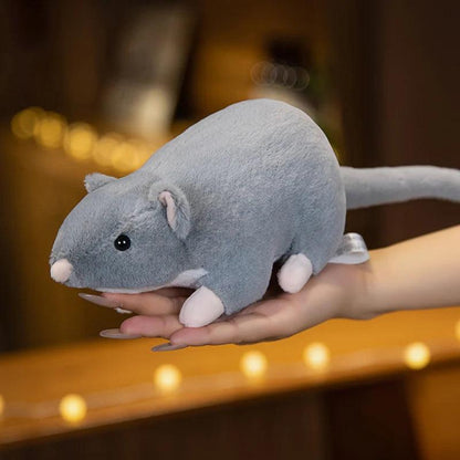 Lifelike Grey Mouse Plush Toy Pillow by HitMyNeed