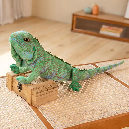 Lifelike Iguana Plush Toy Stuffed Reptile Model 65-95cm dark-green 65cm by HitMyNeed