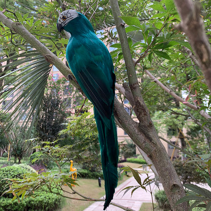 Lifelike Parrot Resin Garden Ornament green 25cm by HitMyNeed