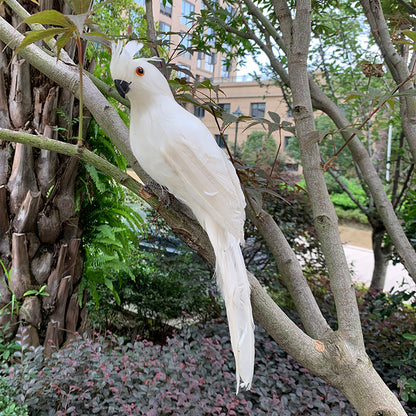 Lifelike Parrot Resin Garden Ornament white 25cm by HitMyNeed