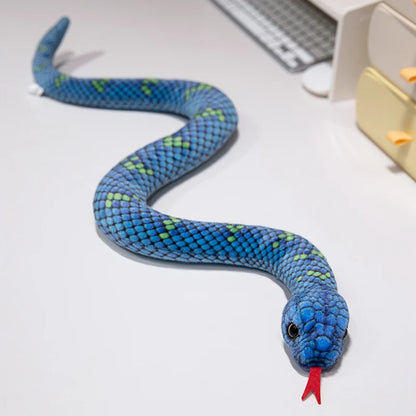 Lifelike Snake Plush Toy Set - 9 Realistic Designs blue-anaconda 65cm by HitMyNeed