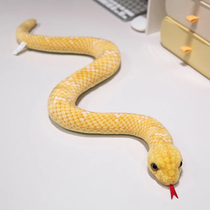 Lifelike Snake Plush Toy Set - 9 Realistic Designs yellow-anaconda 50cm by HitMyNeed