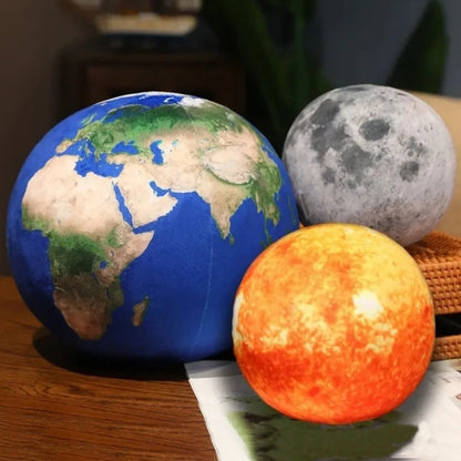 Lifelike Solar System Planet Plush Throw Pillows by HitMyNeed