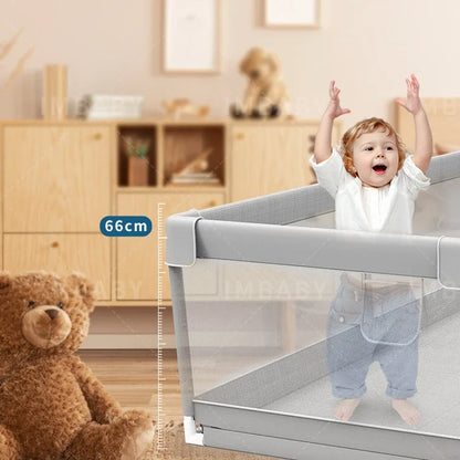Light Gray Baby Playpen with Safety Fence & Pull Rings by HitMyNeed