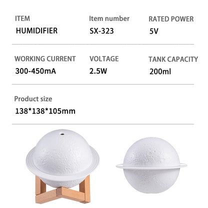 Light Up 200ml Planet Humidifier with LED Night Light by HitMyNeed