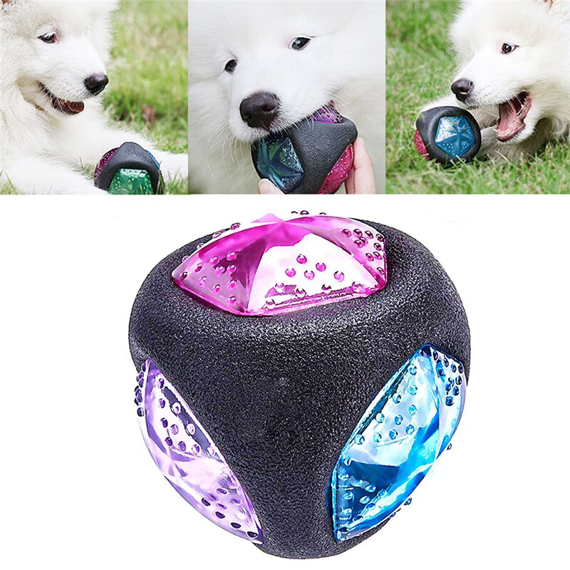 Light Up Dog Ball, Bite-Resistant Fetch Toy 6.6cm by HitMyNeed