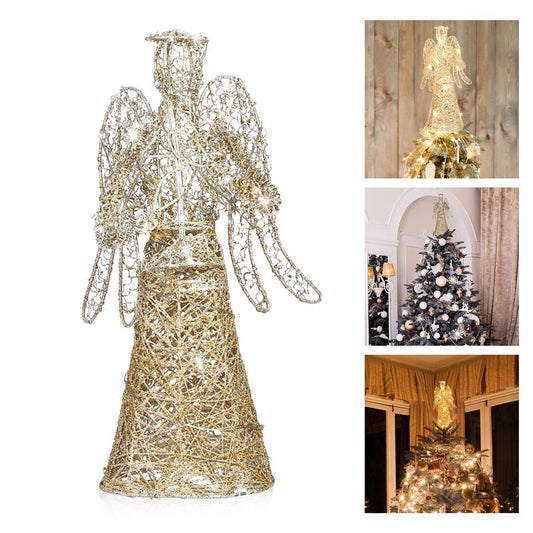 Light Up Golden Angel Tree Topper for Christmas Trees by HitMyNeed
