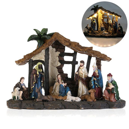 Lighted Resin Nativity Scene Christmas Decor Set by HitMyNeed