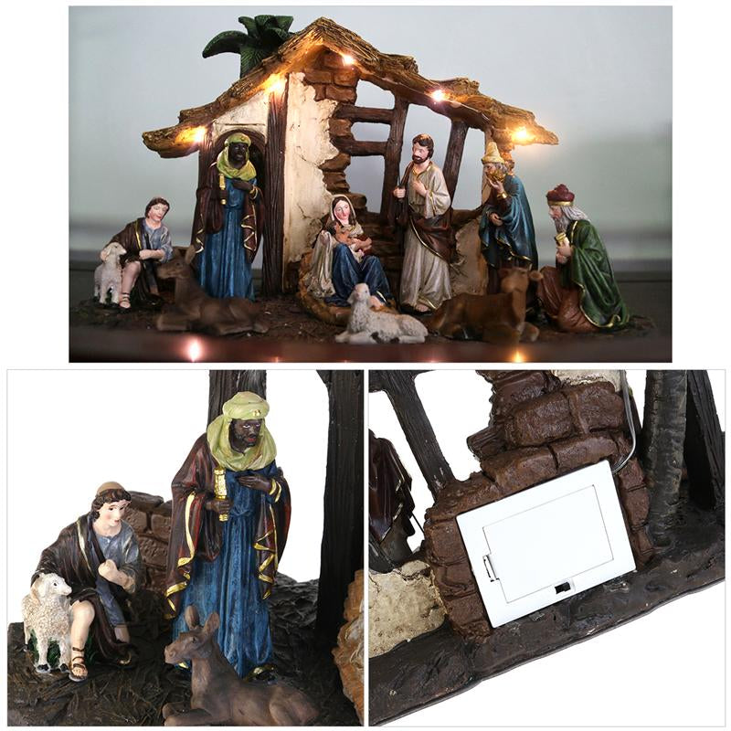 Lighted Resin Nativity Scene Christmas Decor Set by HitMyNeed