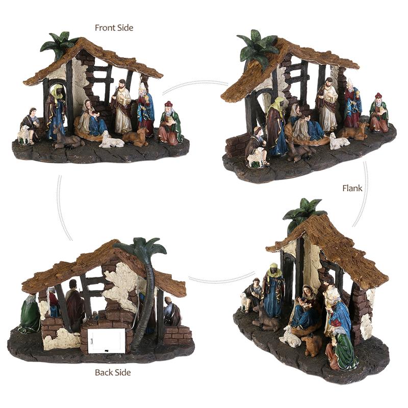 Lighted Resin Nativity Scene Christmas Decor Set by HitMyNeed