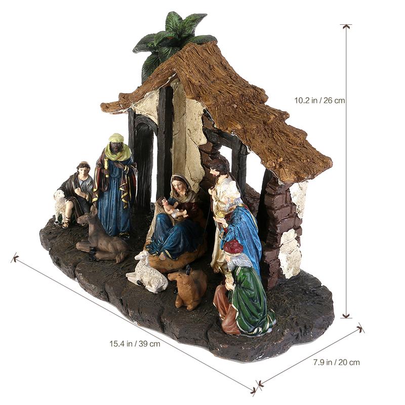 Lighted Resin Nativity Scene Christmas Decor Set by HitMyNeed