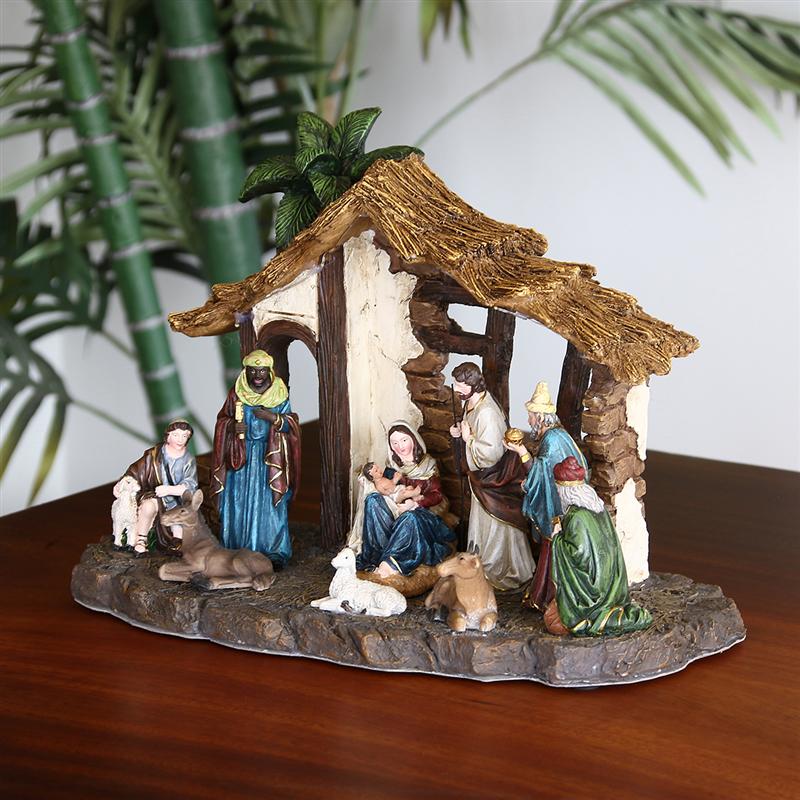 Lighted Resin Nativity Scene Christmas Decor Set by HitMyNeed