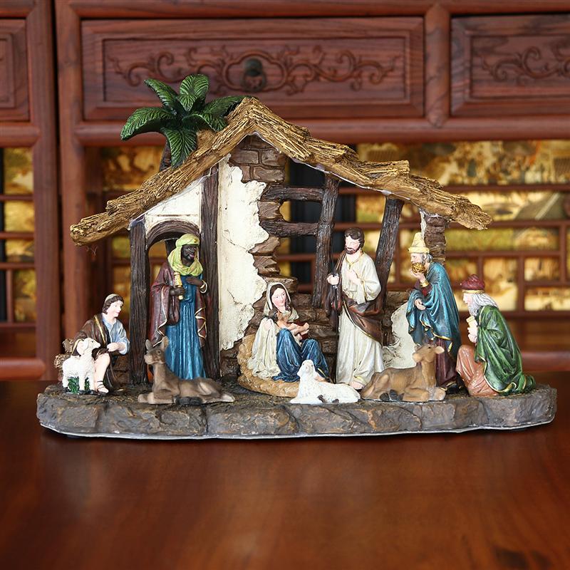 Lighted Resin Nativity Scene Christmas Decor Set by HitMyNeed