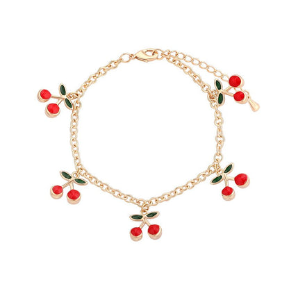 Lightweight Adjustable Cherry Charm Bracelet by HitMyNeed