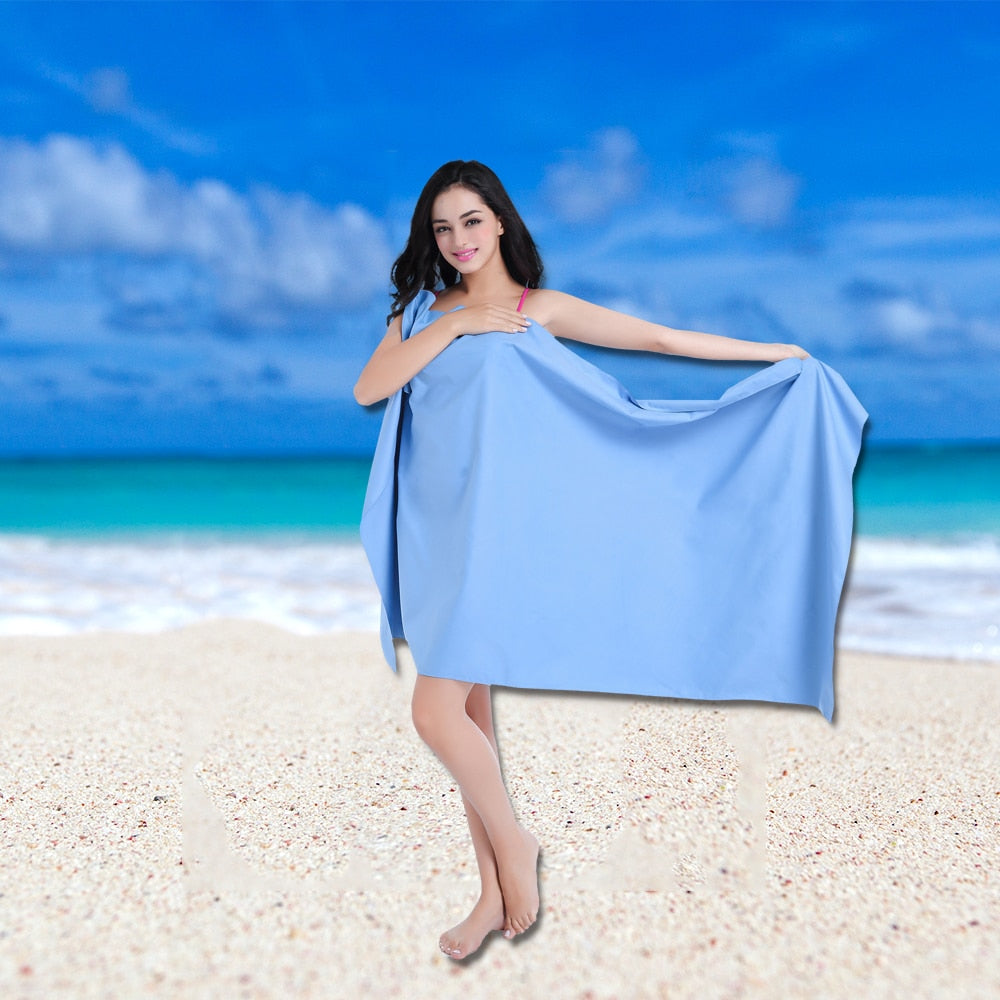 Lightweight Microfiber Beach Towel with Mesh Bag by HitMyNeed