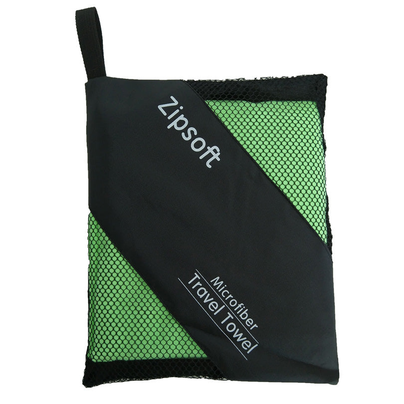 Lightweight Microfiber Beach Towel with Mesh Bag light-green 35cm-75cm by HitMyNeed