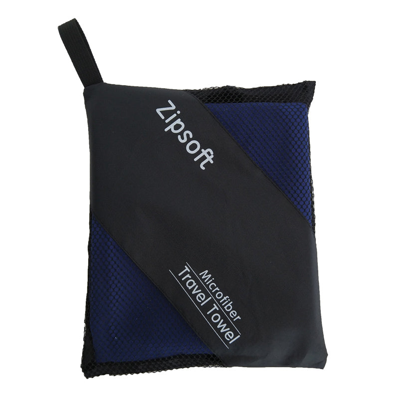 Lightweight Microfiber Beach Towel with Mesh Bag navy-blue 35cm-75cm by HitMyNeed