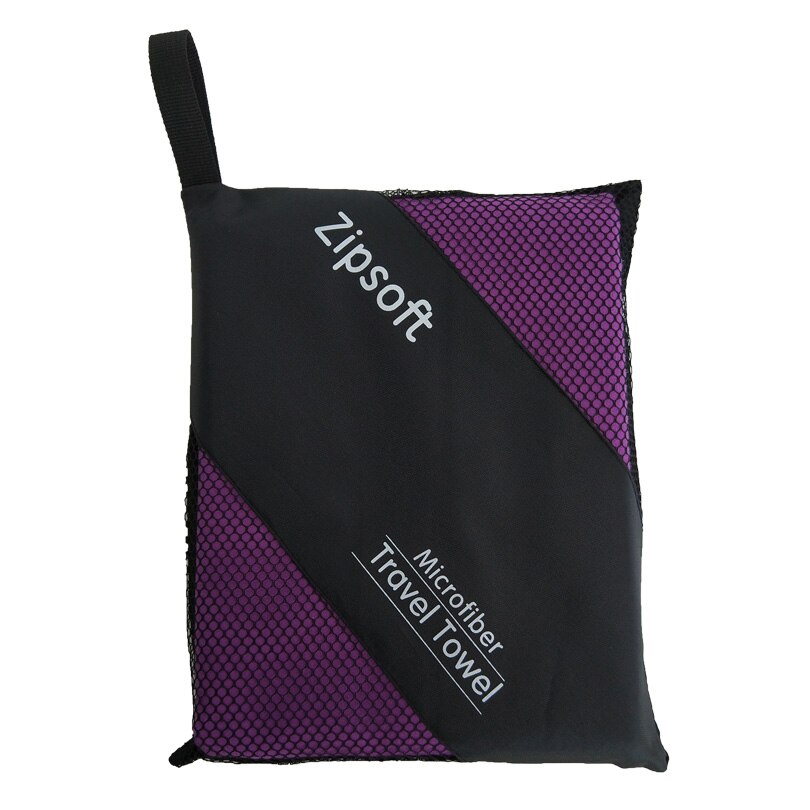 Lightweight Microfiber Beach Towel with Mesh Bag purple 35cm-75cm by HitMyNeed