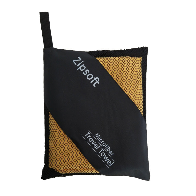 Lightweight Microfiber Beach Towel with Mesh Bag yellow 80cm-160cm by HitMyNeed