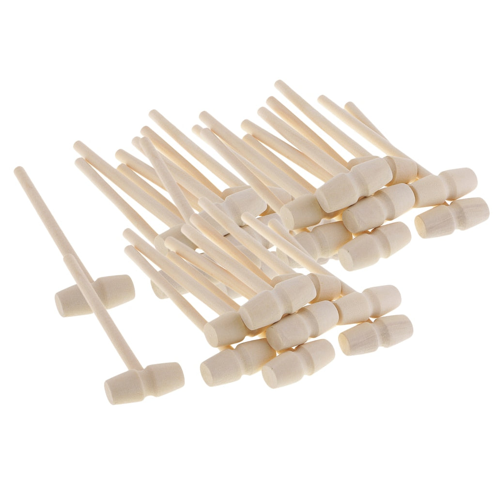 Lightweight Mini Wooden Mallets, 30 Pack by HitMyNeed