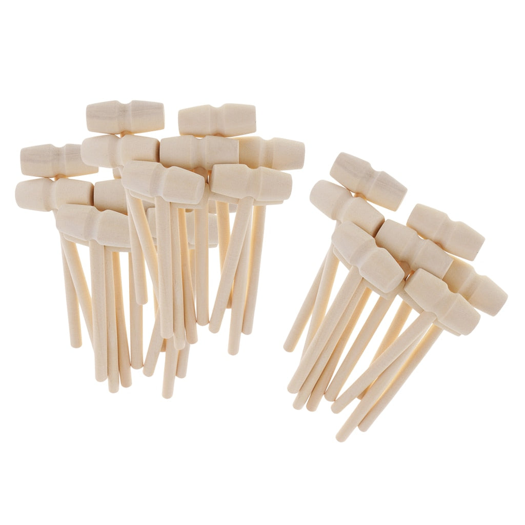 Lightweight Mini Wooden Mallets, 30 Pack by HitMyNeed
