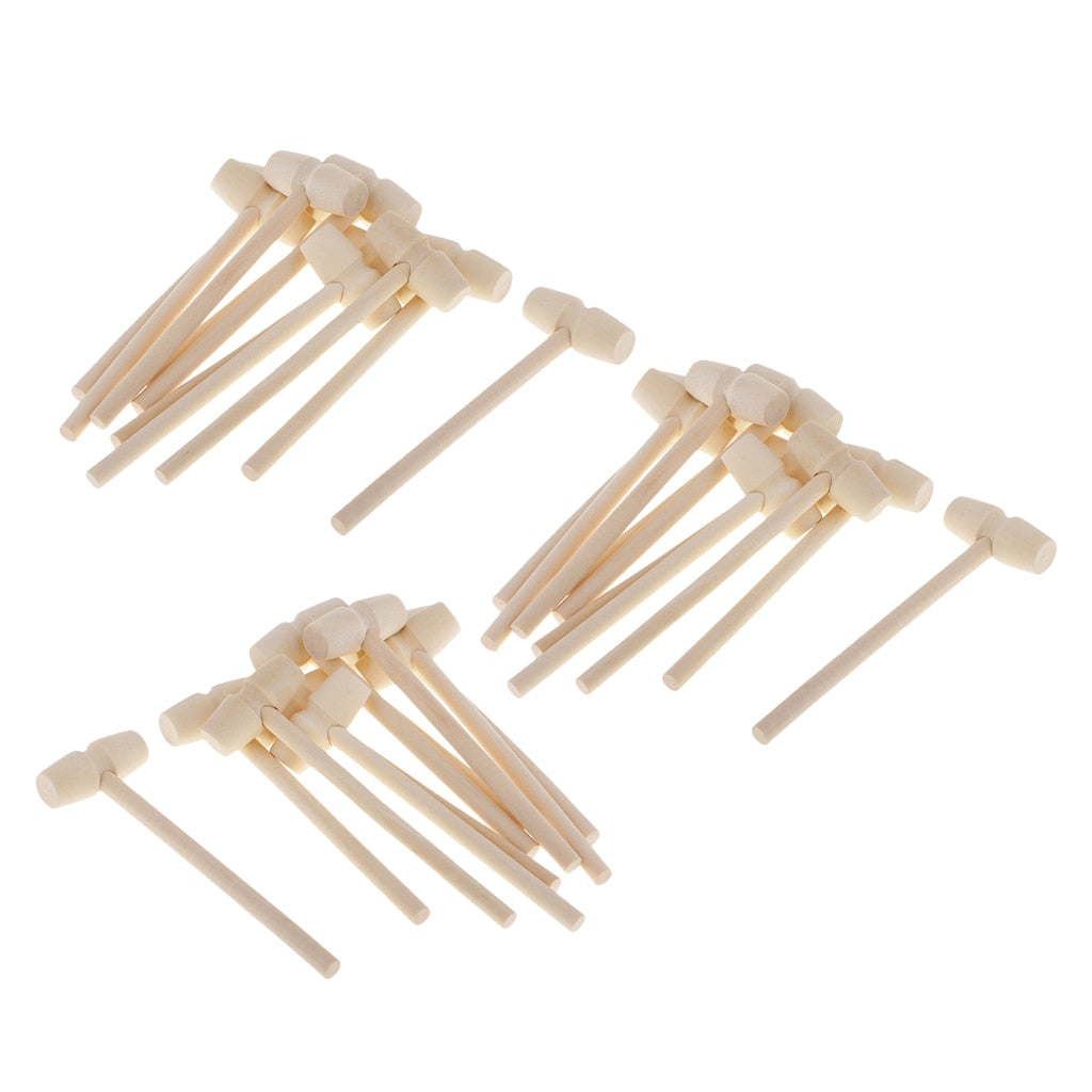 Lightweight Mini Wooden Mallets, 30 Pack by HitMyNeed