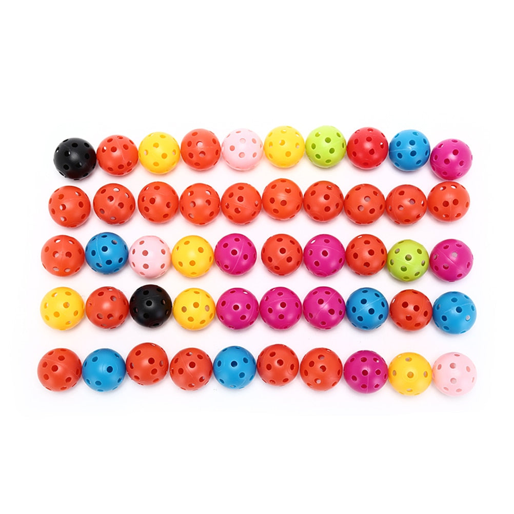 Lightweight Plastic Golf Practice Balls (50 Pack) by HitMyNeed