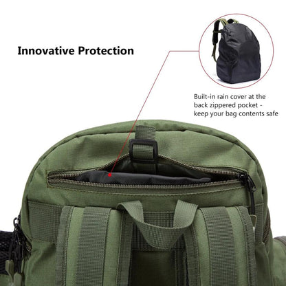 Lightweight Tactical Fishing Tackle Backpack 50L by HitMyNeed