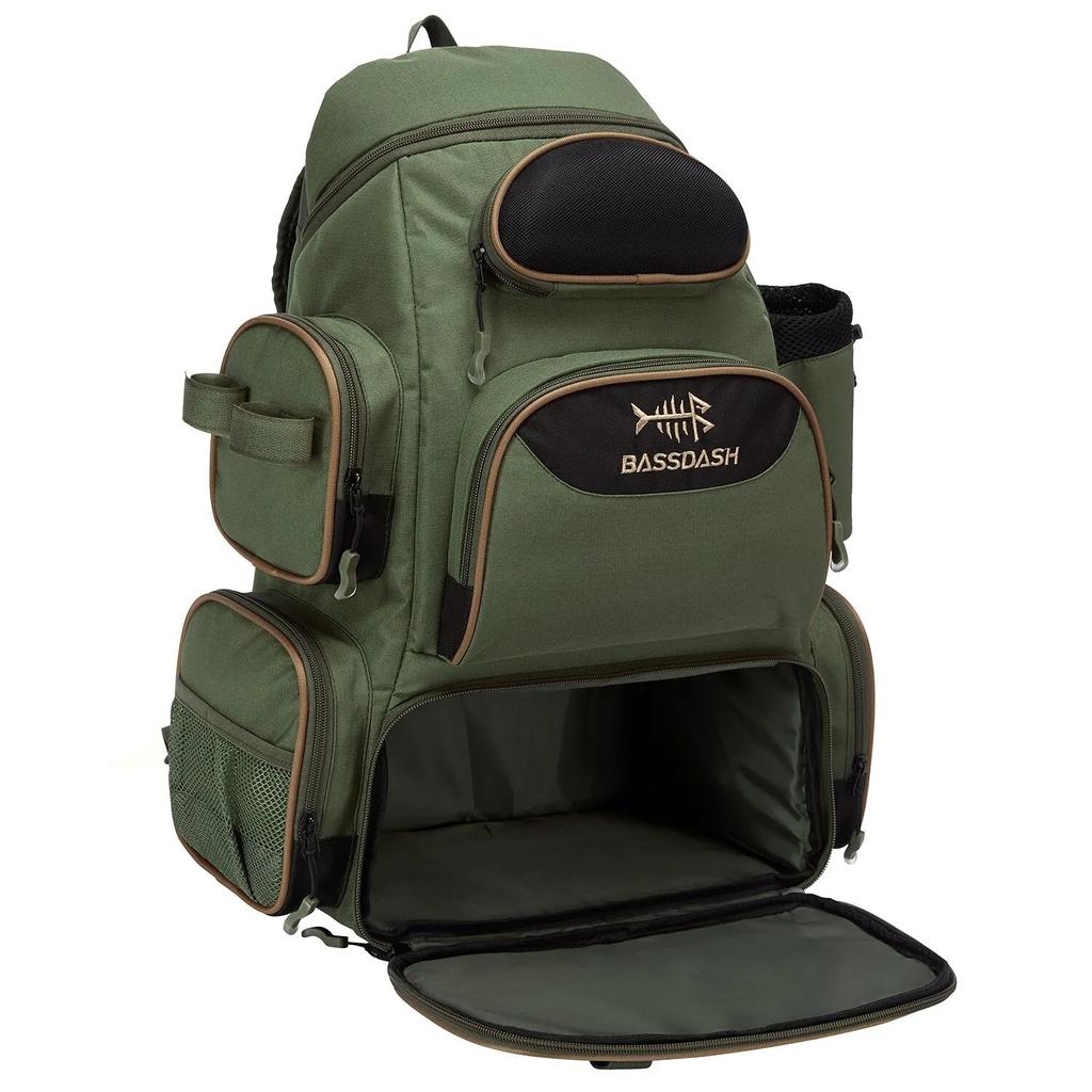 Lightweight Tactical Fishing Tackle Backpack 50L green by HitMyNeed