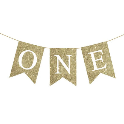 Linen "One" Birthday Banner for Baby's First Party by HitMyNeed