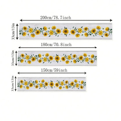 Linen Sunflower Table Runner for Dining Table by HitMyNeed