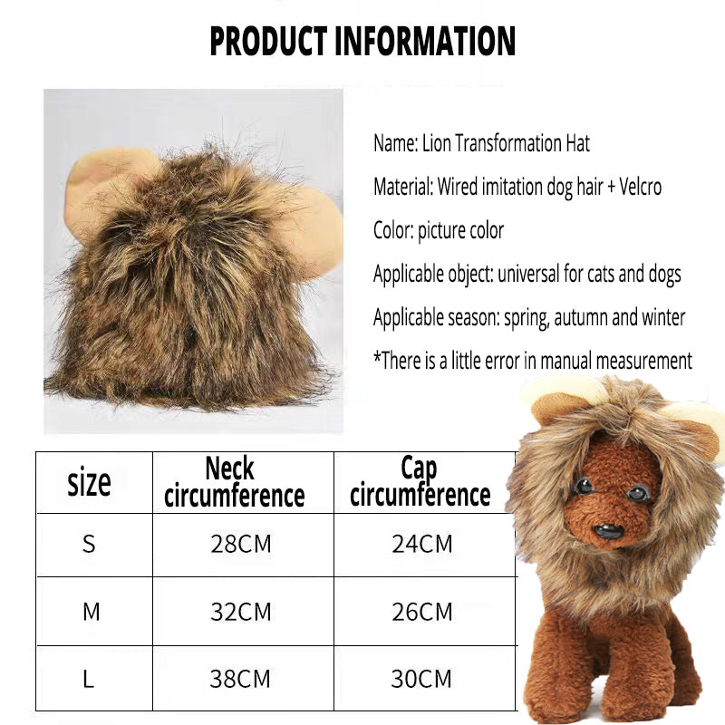 Lion Mane Wig for Cats - Adjustable Costume Accessory by HitMyNeed