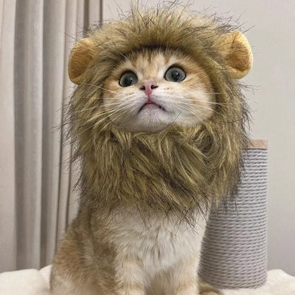 Lion Mane Wig for Cats - Adjustable Costume Accessory l by HitMyNeed